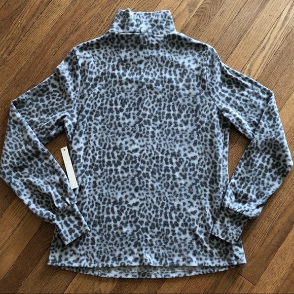 Another Reason Leopard Print Cut-Out Front Mock Neck Long Sleeve Top Size Medium - Picture 5 of 5